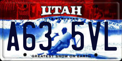 UT license plate A635VL