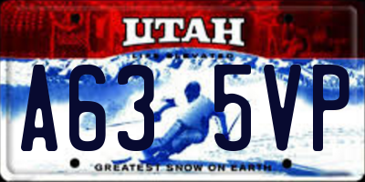 UT license plate A635VP