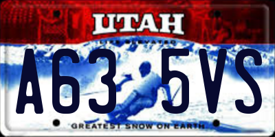 UT license plate A635VS