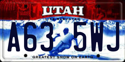 UT license plate A635WJ