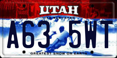 UT license plate A635WT