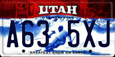 UT license plate A635XJ