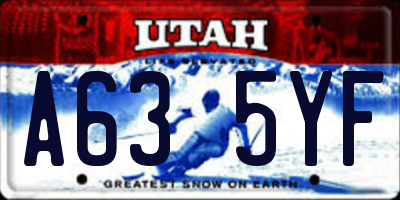UT license plate A635YF