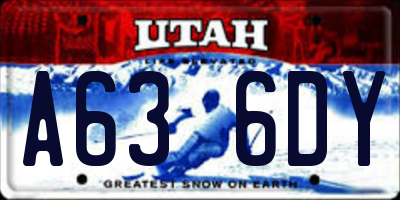 UT license plate A636DY