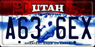 UT license plate A636EX