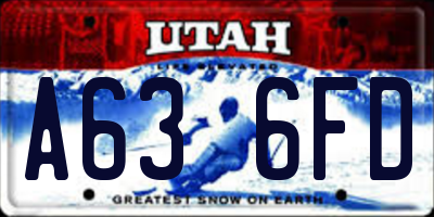 UT license plate A636FD