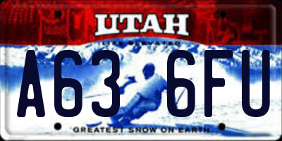 UT license plate A636FU