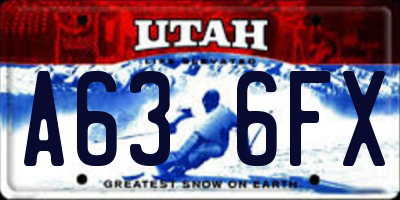 UT license plate A636FX