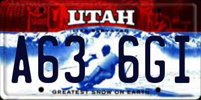 UT license plate A636GI