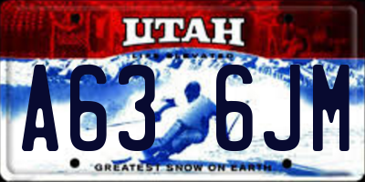 UT license plate A636JM