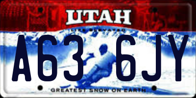 UT license plate A636JY