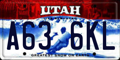 UT license plate A636KL