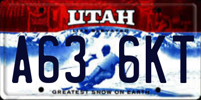 UT license plate A636KT
