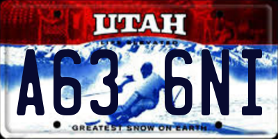 UT license plate A636NI