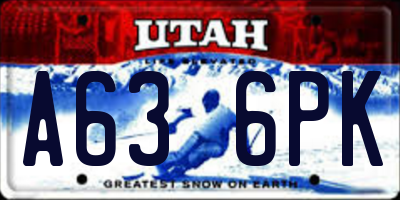 UT license plate A636PK