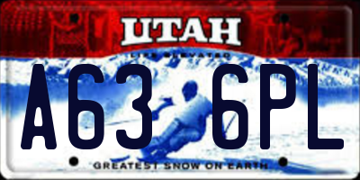UT license plate A636PL