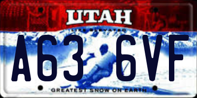 UT license plate A636VF