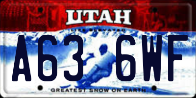 UT license plate A636WF