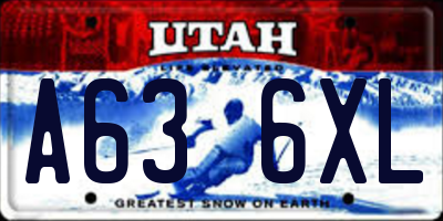 UT license plate A636XL