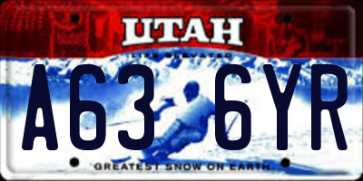 UT license plate A636YR