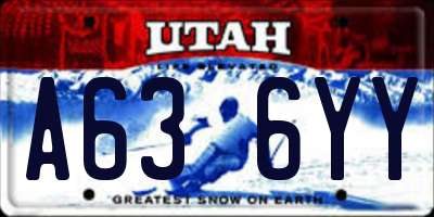UT license plate A636YY