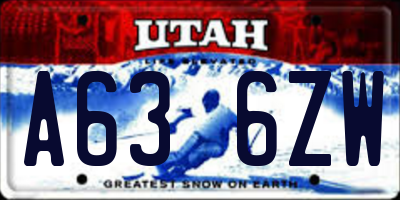 UT license plate A636ZW