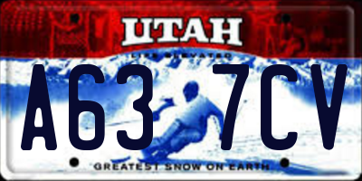 UT license plate A637CV