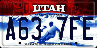 UT license plate A637FE