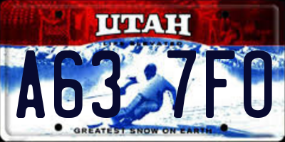 UT license plate A637FO