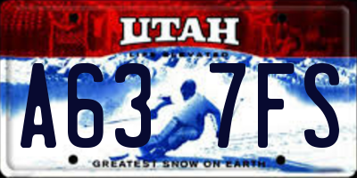 UT license plate A637FS