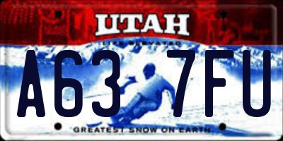 UT license plate A637FU