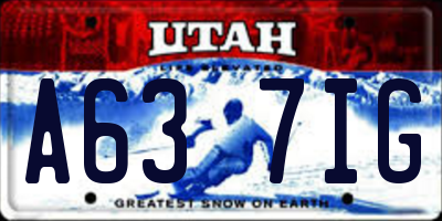 UT license plate A637IG