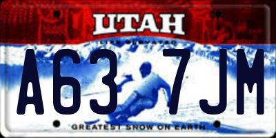 UT license plate A637JM