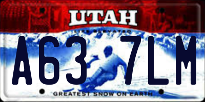 UT license plate A637LM