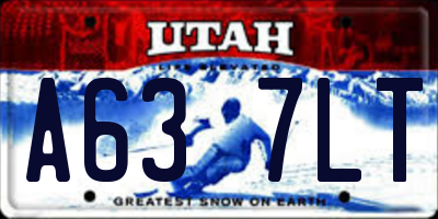 UT license plate A637LT