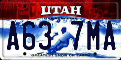 UT license plate A637MA