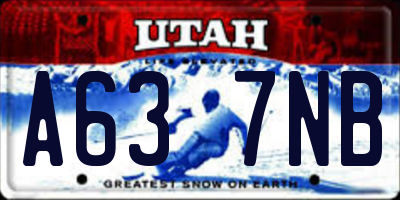 UT license plate A637NB