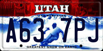 UT license plate A637PJ