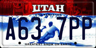 UT license plate A637PP
