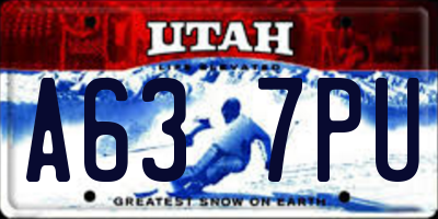 UT license plate A637PU