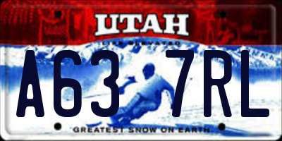 UT license plate A637RL