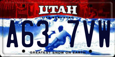 UT license plate A637VW