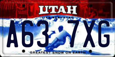 UT license plate A637XG
