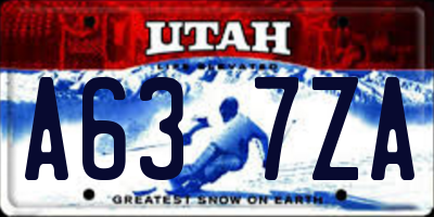 UT license plate A637ZA