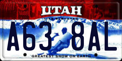 UT license plate A638AL
