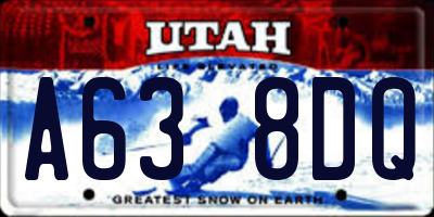 UT license plate A638DQ