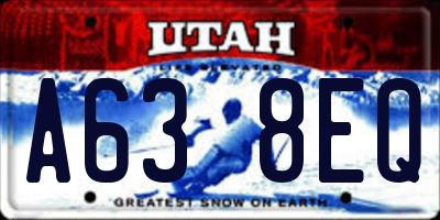 UT license plate A638EQ