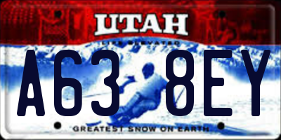 UT license plate A638EY