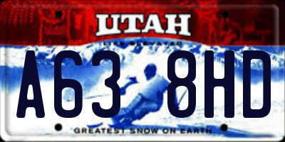 UT license plate A638HD