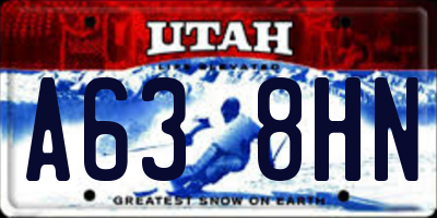 UT license plate A638HN